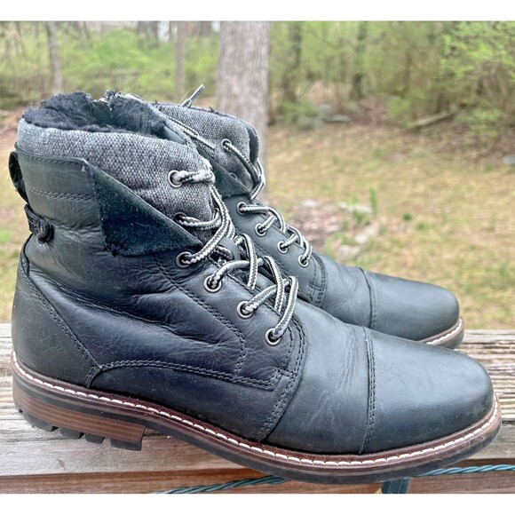 BUCKLE OUTPOST MAKERS BLACK LEATHER EVERET BOOTS SIZE 10.5 main image 4